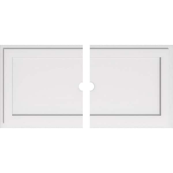 Ekena Millwork 38 in. W x 19 in. H x 2 in. ID x 1 in. P Rectangle Architectural Grade PVC Contemporary Ceiling Medallion (2-Piece)