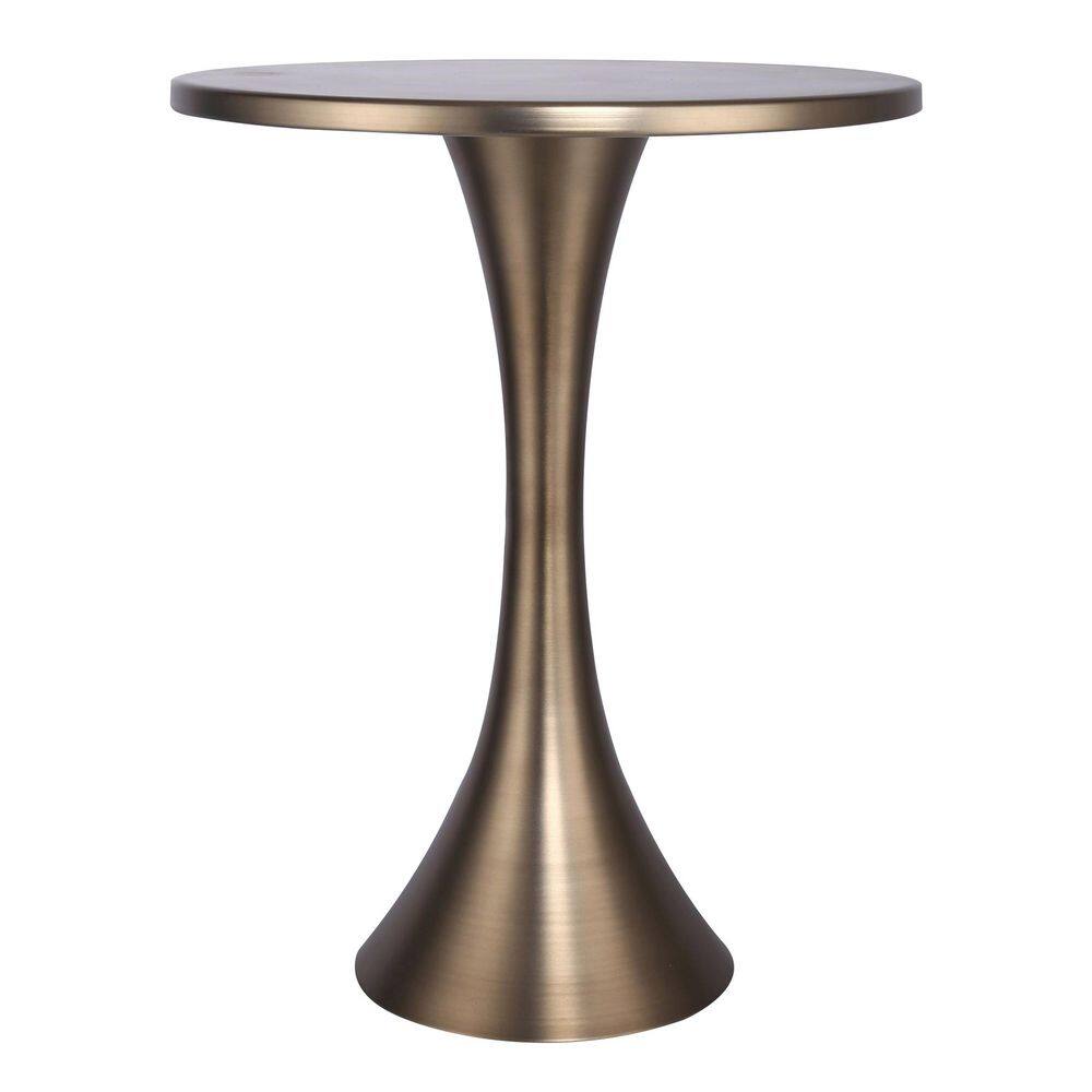 Lenuxe 19 in. Matte Golden Bronze Round Metal End Table price history on PriceWatchPro