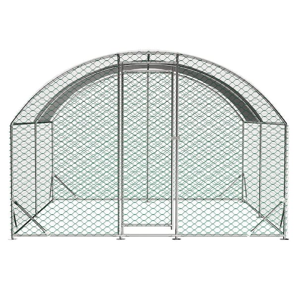 Premium Heavy-Duty 13 ft. W x 10 ft. D Walk-in Metal Chicken Coop with UV-Resistant Cover (129 sq. ft. )