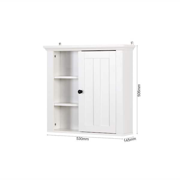 FORCLOVER 14 in. W x 7 in. D x 20 in. H Wall Mounted Bathroom Storage Wall Cabinet in White