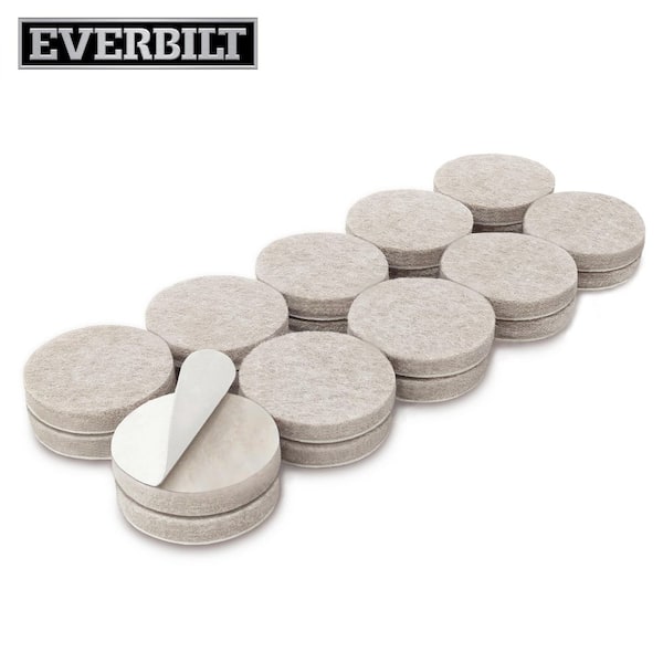 3/4 in. Beige Round Felt Heavy Duty Self Adhesive Furniture Pads (20-Pack)