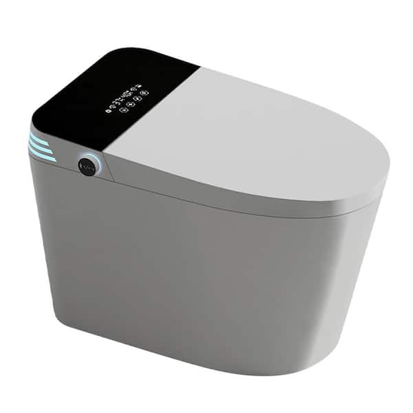 Elongated 1.28 GPF Smart Bidet Toilet in White with Auto Open/Close/Flush, Heated Seat, Foot Sensor and Remote