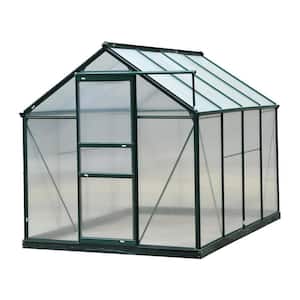 8 ft. x 6 ft. x 7 ft. Aluminum Polycarbonate Portable Walk-In Garden Greenhouse with Rooftop Vent and UV-Resistant Walls