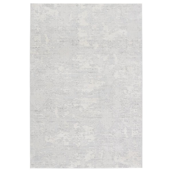 Unbranded Shah Power-Loomed Light Gray/Cream 5 ft. 3 in. x 7 ft. 6 in. Abstract Rectangle Area Rug