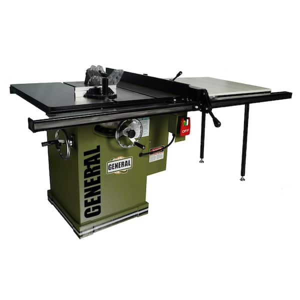 General International 10 in. Right Tilt 3 HP 1-Phase Commercial Table Saw, with 36 in. Rip Capacity