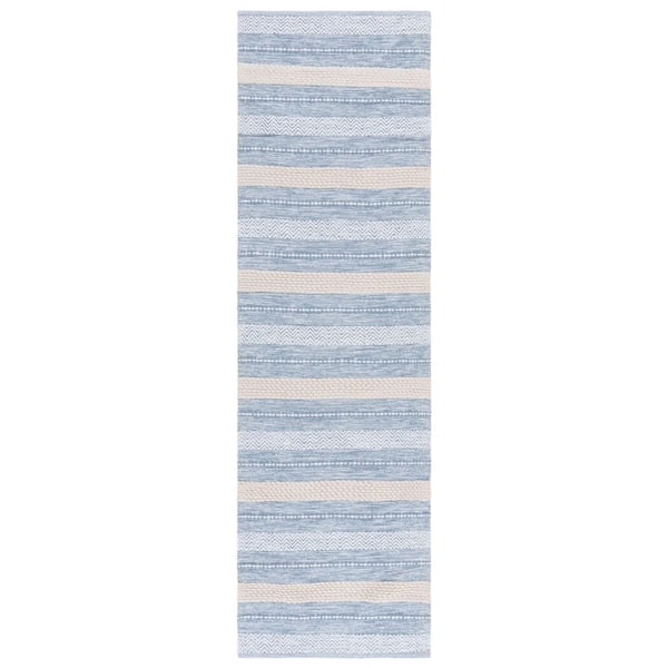 Montauk 2 ft. x 8 ft. Silver/Ivory Modern Striped Runner Rug