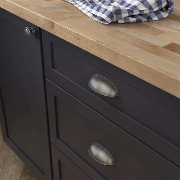 Cup Dual Mount 2-1/2 or 3 in. (64/76 mm) Classic Heirloom Silver Cabinet Drawer Cup Pull