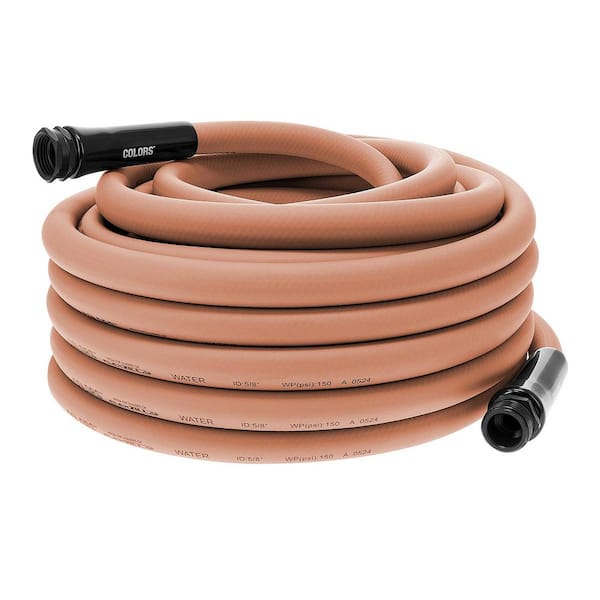 Flexzilla Colors Series 5/8 in. x 50 ft. 3/4 in. 11-1/2 GHT Fittings Garden Hose with Standard Grip in Red Clay