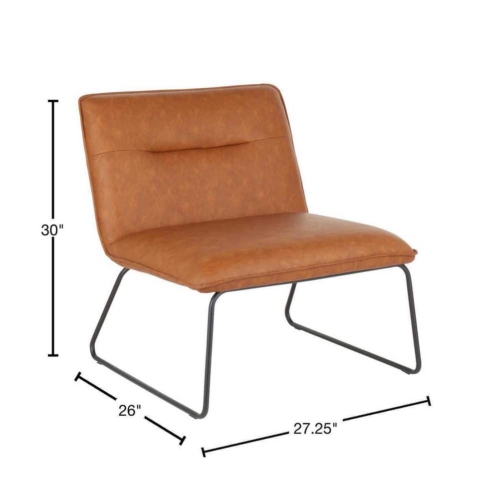 Sleek Industrial Leatherette Armless Accent Chair