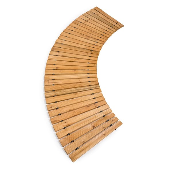 72 in. Wooden Curved Garden Pathway
