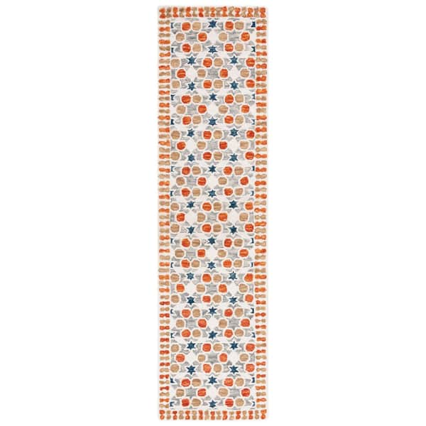 SAFAVIEH Aspen 2 ft. x 9 ft. Ivory/Gray Garden Tile Runner Rug APN128A ...