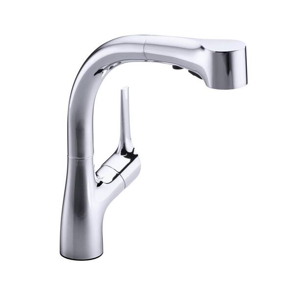 KOHLER Elate Single-Handle Pull-Out Sprayer Kitchen Faucet In Polished Chrome