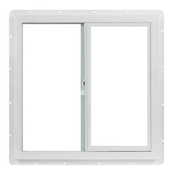 TAFCO WINDOWS 23.5 in. x 23.5 in. Utility Left-Hand Single Slider Vinyl Window Single Glass and Screen - White