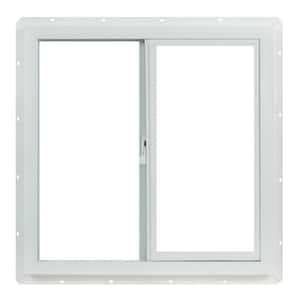 23.5 in. x 23.5 in. Utility Left-Hand Single Slider Vinyl Window Single Glass and Screen - White