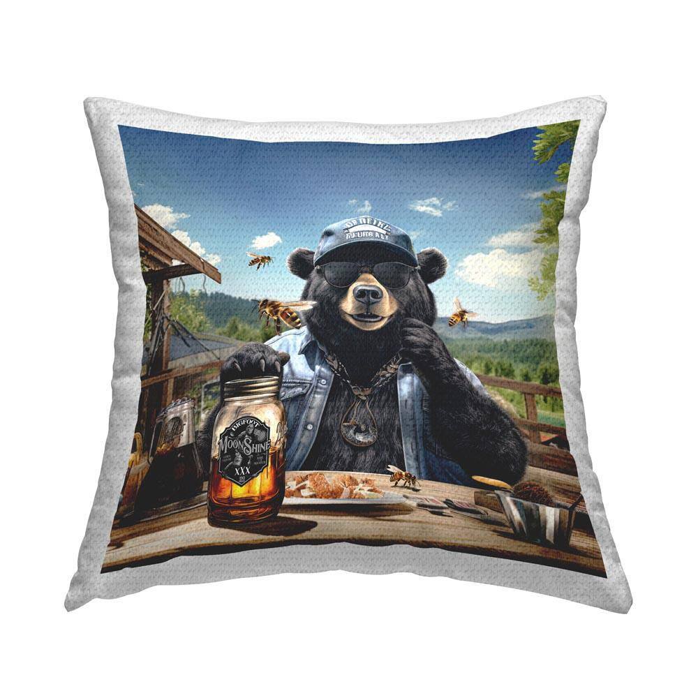 Black Bear & Honey Outdoor Printed Throw Pillow by Jim Baldwin price history on PriceWatchPro