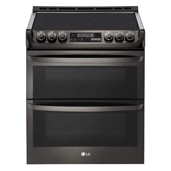 LG 7.3 cu. ft. Smart Double Oven Electric Range with ProBake Convection & EasyClean in Black Stainless Steel