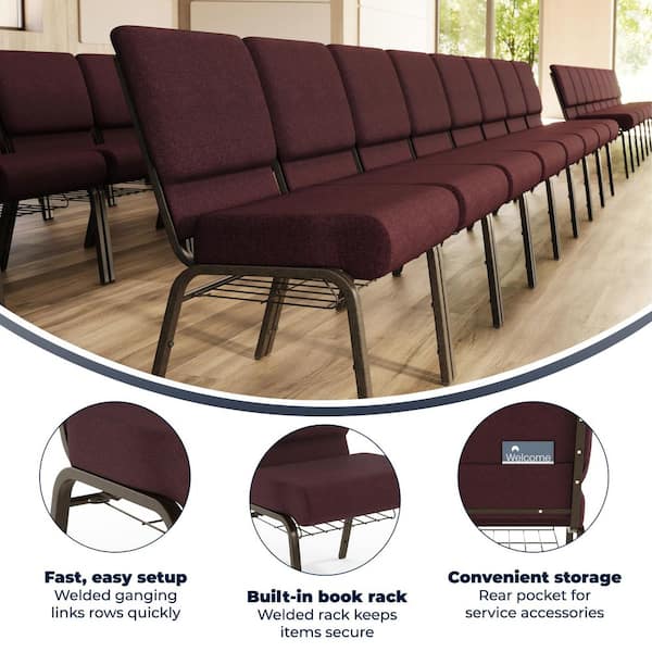 Fabric Stackable Chair in Plum