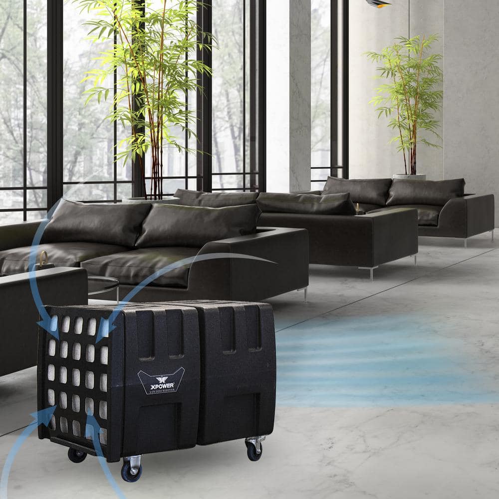 XPOWER Black Heavy-Duty Portable HEPA Air Filtration System