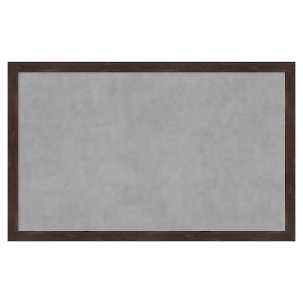 Amanti Art Fresco Dark Walnut 43 in. x 27 in. Framed Magnetic Board