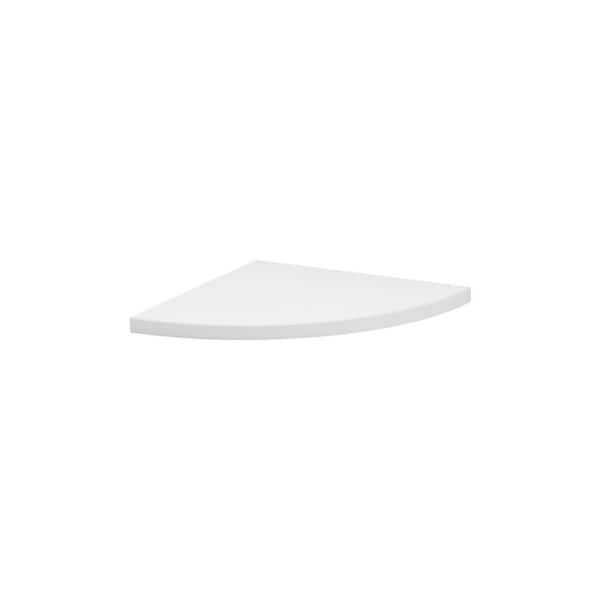 Dolle LITE CORNER 11.8 in. x 11.8 in. x 0.75 in. White MDF Decorative Wall Shelf without Brackets