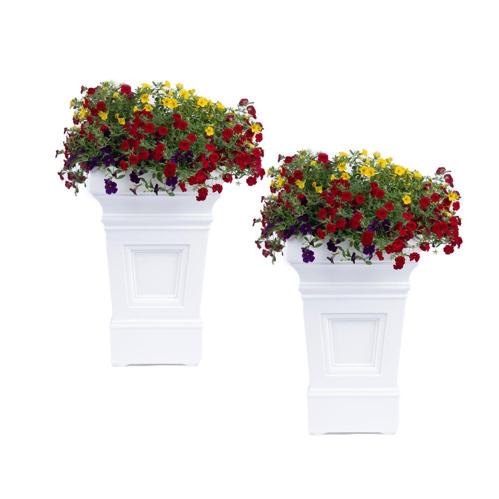 Atherton 24" White High-Density Resin Self-Watering Planter Box Set