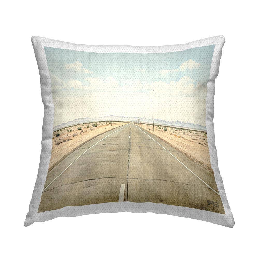 Desert Freeway Scenery Outdoor Printed Throw Pillow by RB price history on PriceWatchPro