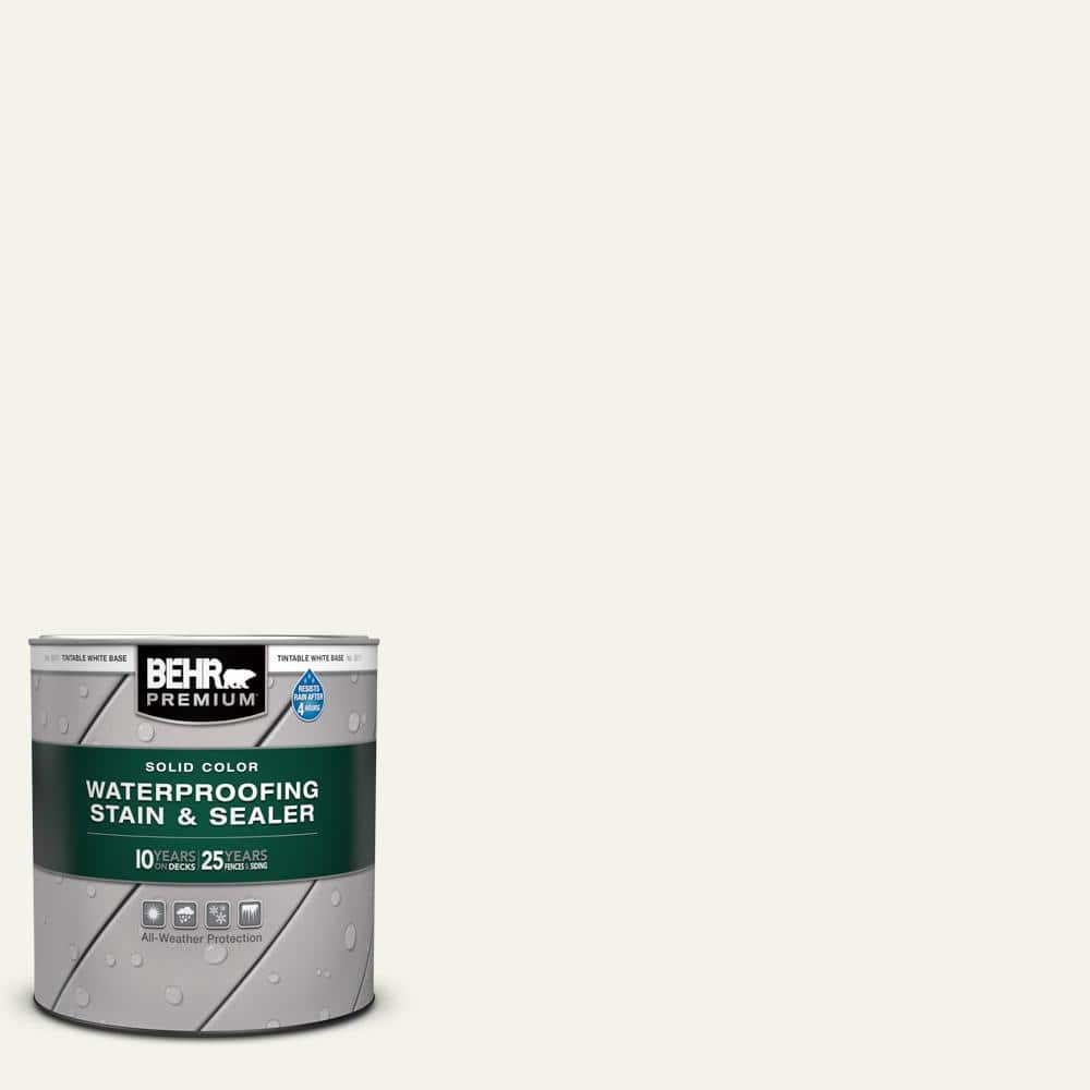 1 qt. #HDC-MD-08 Whisper White Solid Color Waterproofing Exterior Wood Stain and Sealer