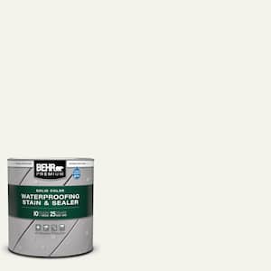1 qt. #HDC-MD-08 Whisper White Solid Color Waterproofing Exterior Wood Stain and Sealer