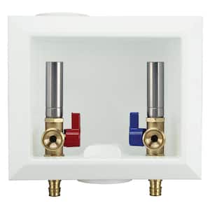 1/2 in. Brass PEX-A Barb x 3/4 in. Male Hose Thread Washing Machine Outlet Box With Hammer Arrestor