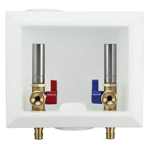 Apollo 1/2 in. Brass PEX-A Barb x 3/4 in. Male Hose Thread Washing Machine Outlet Box With Hammer Arrestor