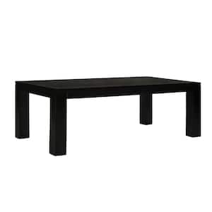 Parsons 46 in. Matte Black Rectangle Solid Wood Coffee Table