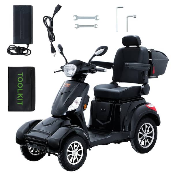 4-Wheel Mobility Scooters 500lbs Load 31 Miles 3-Speed 800-Watt Electric Wheelchair with 25° Climbing for Senior Adult