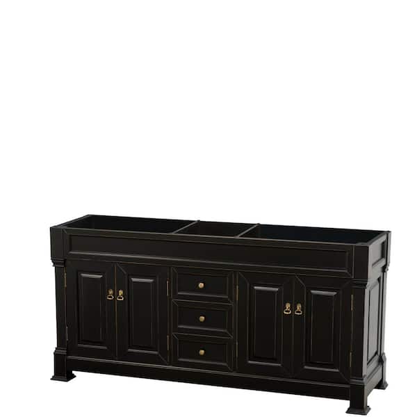 Wyndham Collection Andover 72 in. W x 22.25 in. D Bath Vanity Cabinet Only in Black