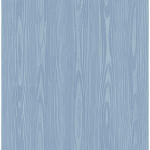 Illusion Blue Faux Wood Paper Strippable Roll Wallpaper (Covers 56.4 sq. ft.)