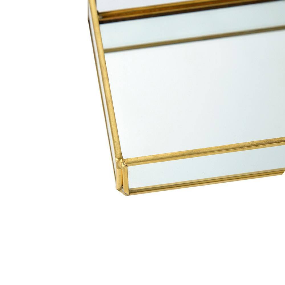 Clear Rectangular Glass Tray with Gold Rim