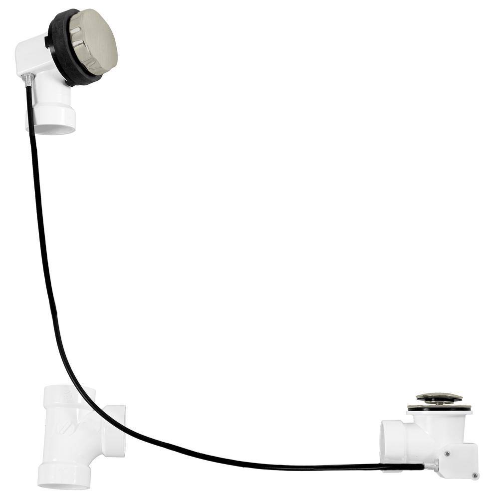 45 in. Cable Drive Bath Drain Trim with Rotary Overflow Cover Knob, Pop-Up Stopper - Sch. 40 PVC, Satin Nickel price history on PriceWatchPro