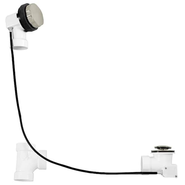 Westbrass 45 in. Cable Drive Bath Waste and Overflow, Stainless Steel