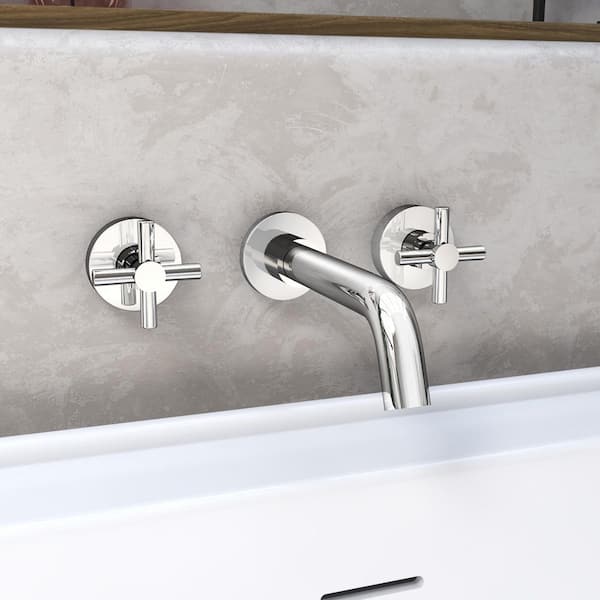 Seneca Double-Handle Wall Mounted Roman Tub Faucet in Chrome