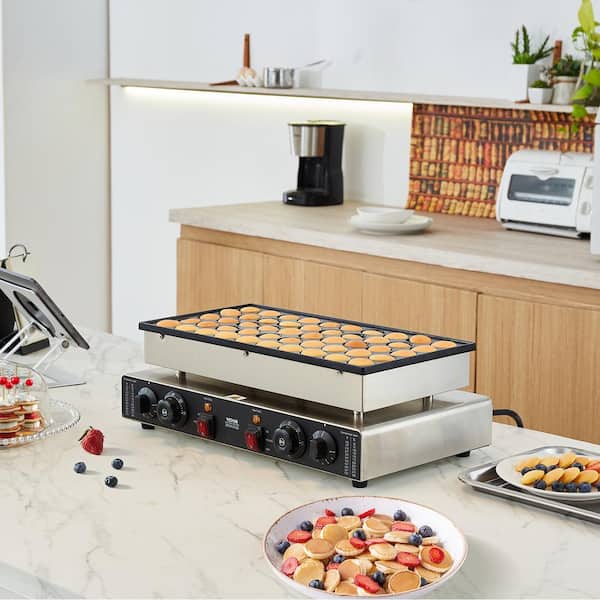 50-Pieces 43mm Diameter Mini Dutch Pancake Maker 1700 W Commercial Electric Grill Waffle Cone Waffle Maker