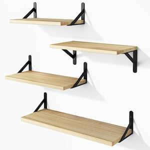 16.5 in. W x 6.1 in. H x 4.3 in. D Wood Rectangular Shelf in Yellow 4 Sets Adjustable Shelves