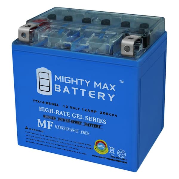 MIGHTY MAX BATTERY YTX14-BS GEL Battery Replacement for Honda Pioneer 1000 16-18