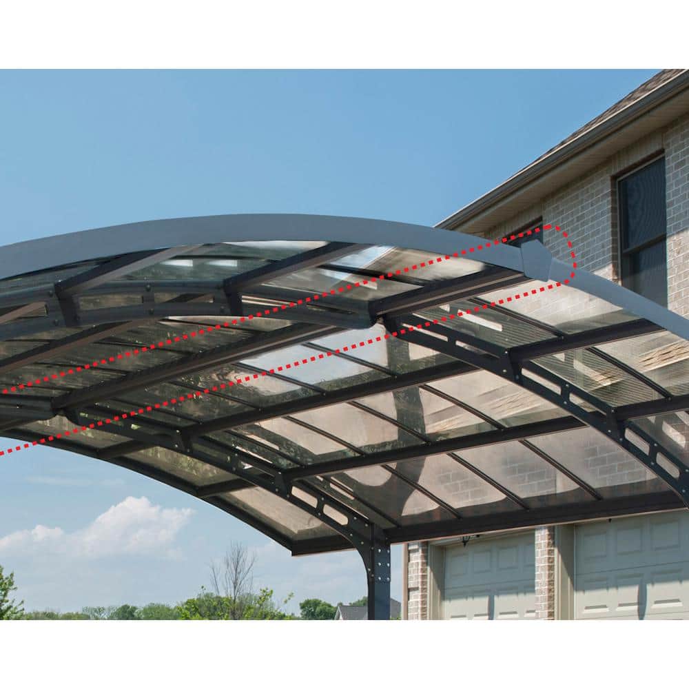 Arizona Wave Gray Double Arch Carport with Corrugated Roof Panels