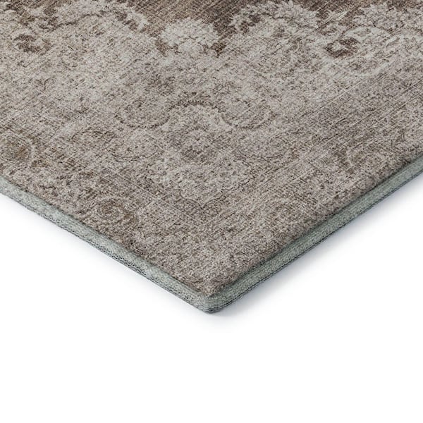 Mayfield Premium Machine Washable Abstract AMF1003 Brown 8 ft. x 10 ft. Area Rug