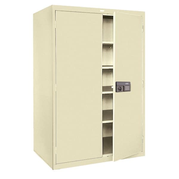 Sandusky Steel Freestanding Garage Cabinet in Putty (48 in. W x 78 in. H x 24 in. D)