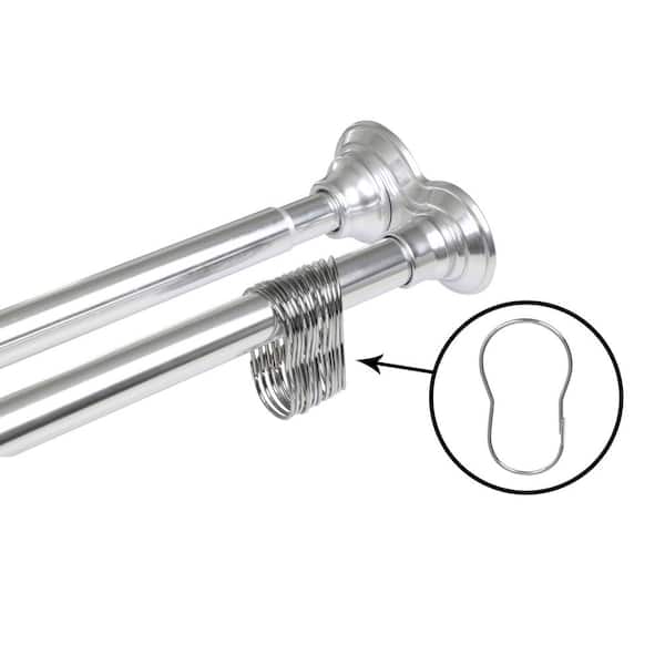 Utopia Alley Rustproof 42-72 in. Aluminum Double Tension Straight Shower Curtain Rod in Chrome