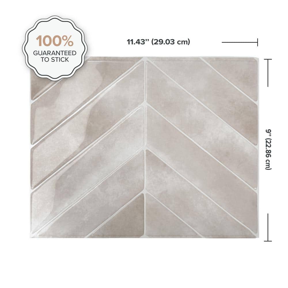 Pink Matte Chevron Peel and Stick Backsplash Tile Set