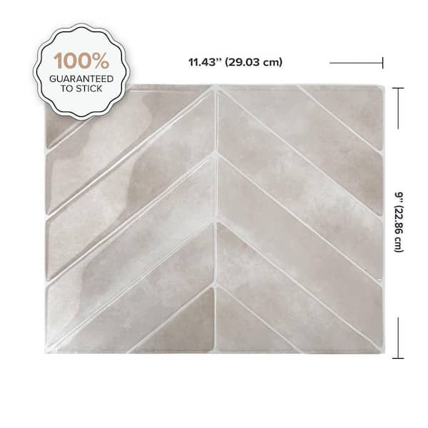 Chevron Viby 11.43 in. x 9 in. Vinyl Peel and Stick Tile (2.8 sq. ft. / 4-Pack)