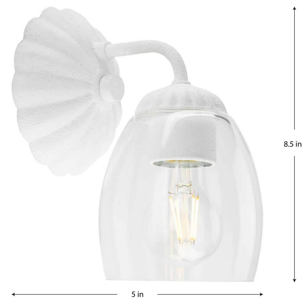 Quillan White Plaster Dimmable 1-Light Vanity Light