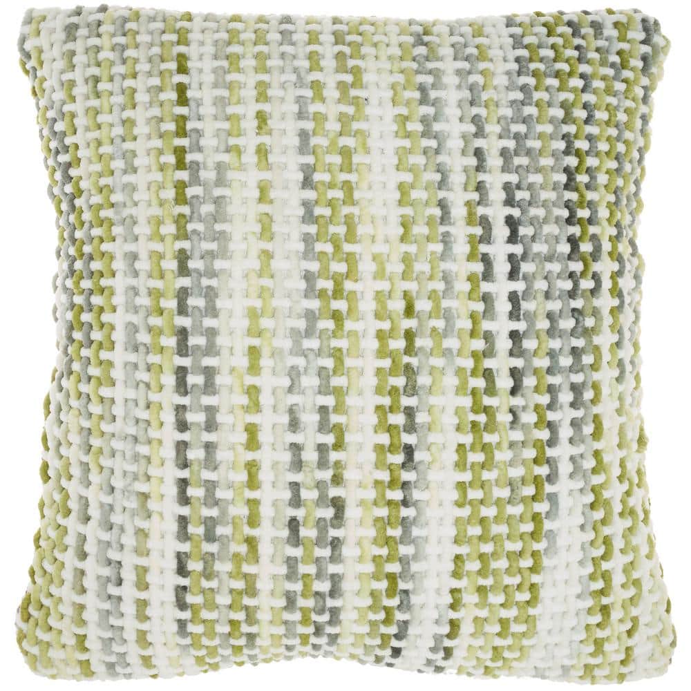 Mina Victory Waverly Pillows Solid Rvs Wash Ind/o 20 X 20 Green