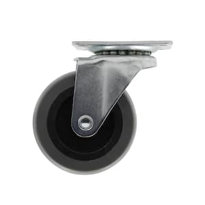 3 in. Medium Duty Gray TPR Swivel Plate Caster with 175 lbs. Weight Rating